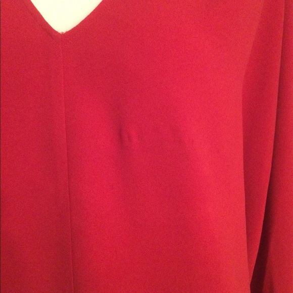 Worth Firecracker Red Crepe V-Neck Tunic - Picture 9 of 9
